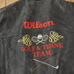 Other Clothing > Gender Neutral Adult Clothing > Jackets & Coats Vintage 1990s Wilson Golf & Tennis Team Embroidered Leather Bomber Jacket Men's Large