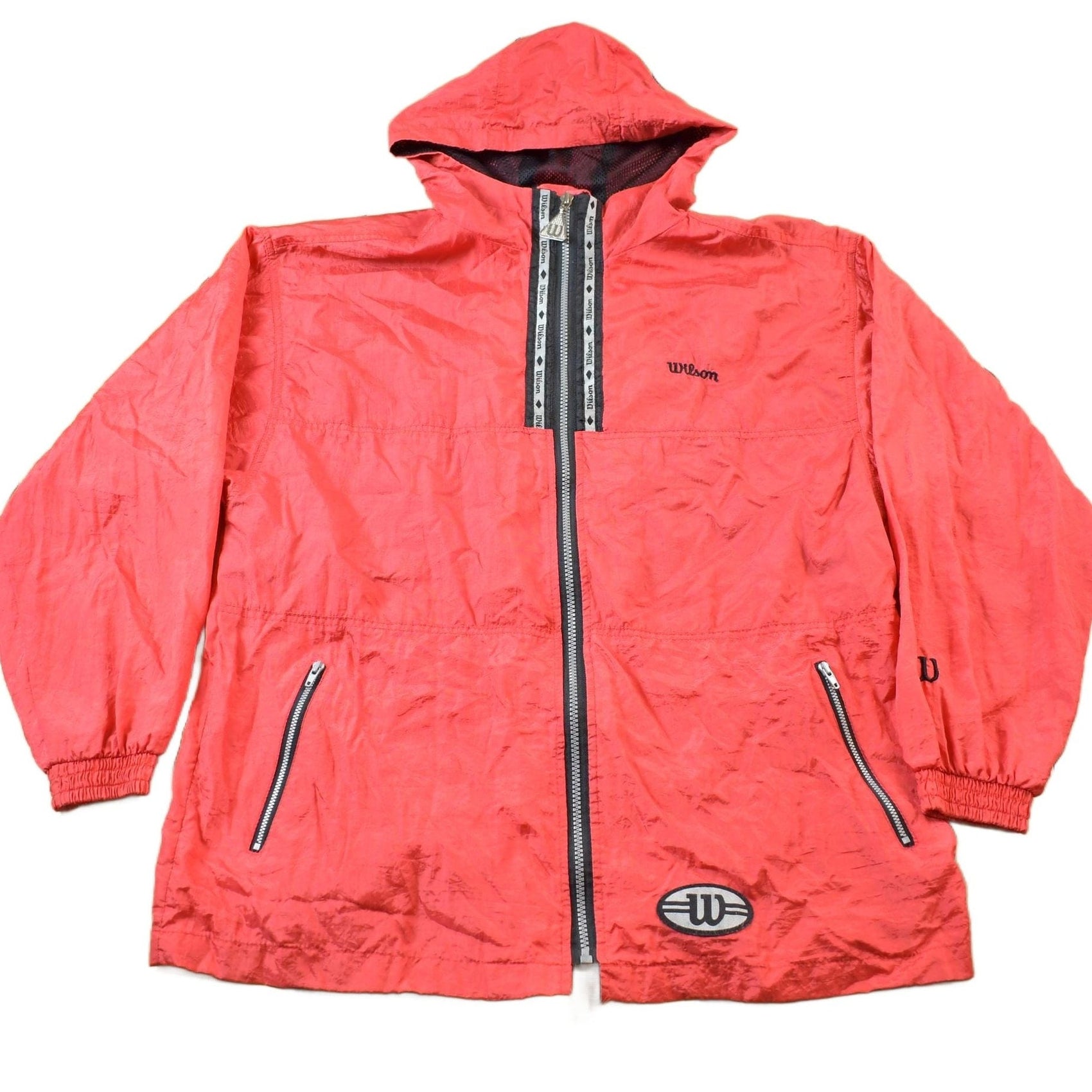 Other Clothing > Gender Neutral Adult Clothing > Jackets & Coats Vintage 1990s Wilson Red Windbreaker Jacket Men's Medium