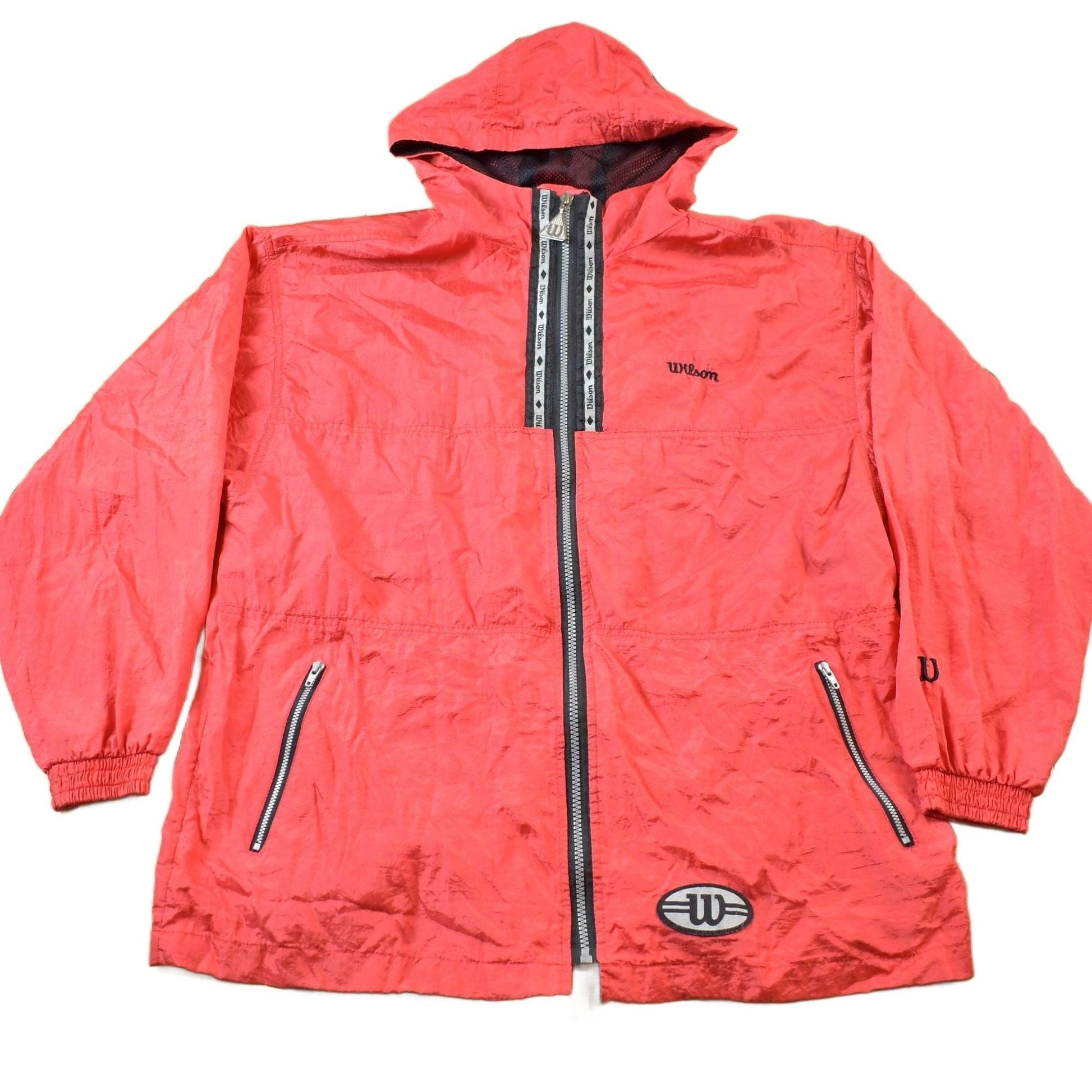 Other Clothing > Gender Neutral Adult Clothing > Jackets & Coats Vintage 1990s Wilson Red Windbreaker Jacket Men's Medium