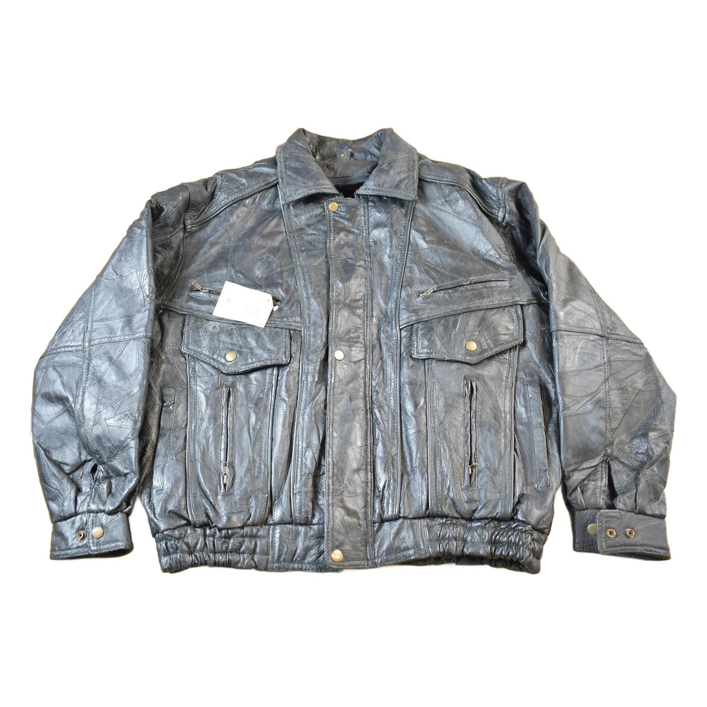 Other Clothing > Gender Neutral Adult Clothing > Jackets & Coats Vintage 2000 Giovanni Navarre Leather Biker Jacket With Lining Men's XL NWT