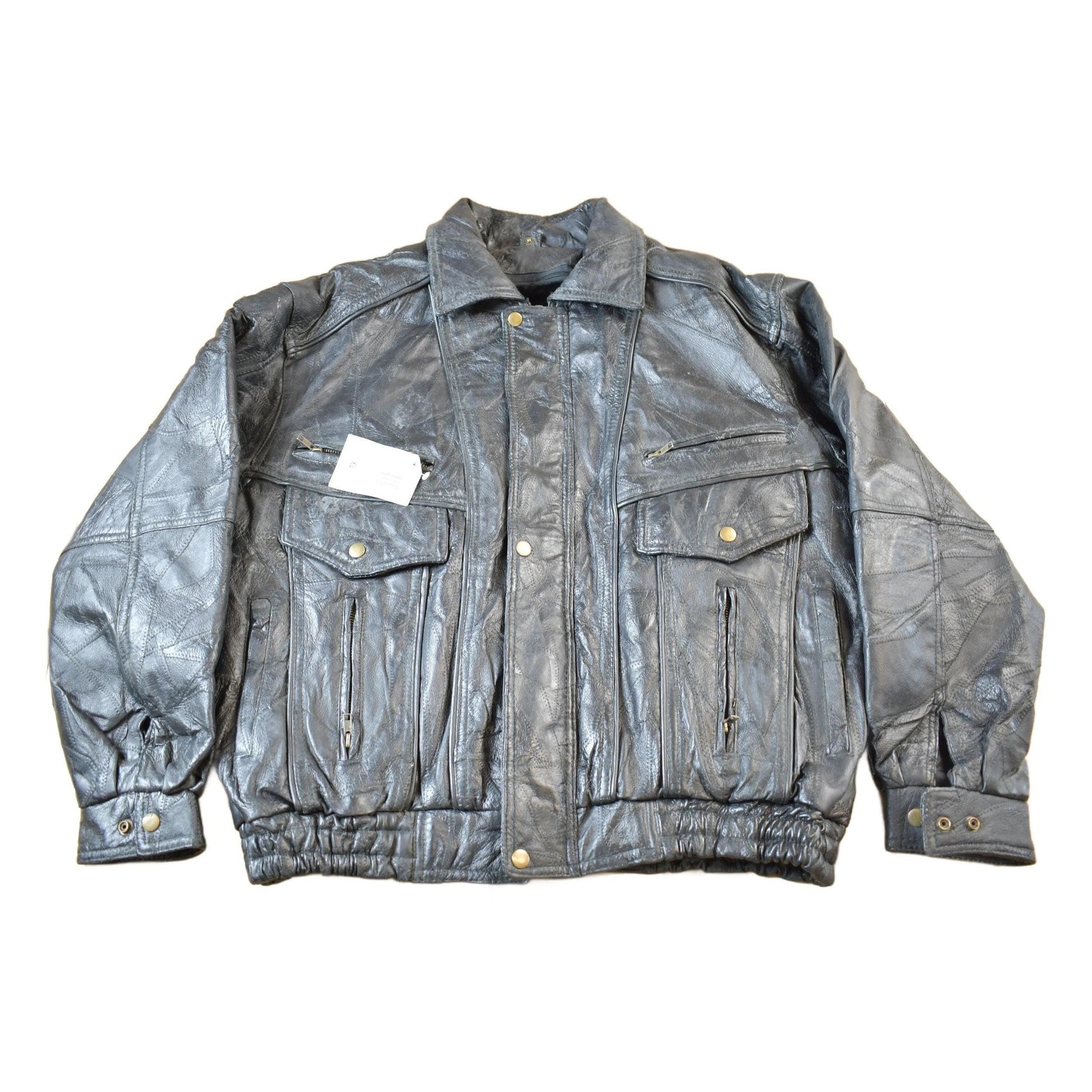 Other Clothing > Gender Neutral Adult Clothing > Jackets & Coats Vintage 2000 Giovanni Navarre Leather Biker Jacket With Lining Men's XL NWT