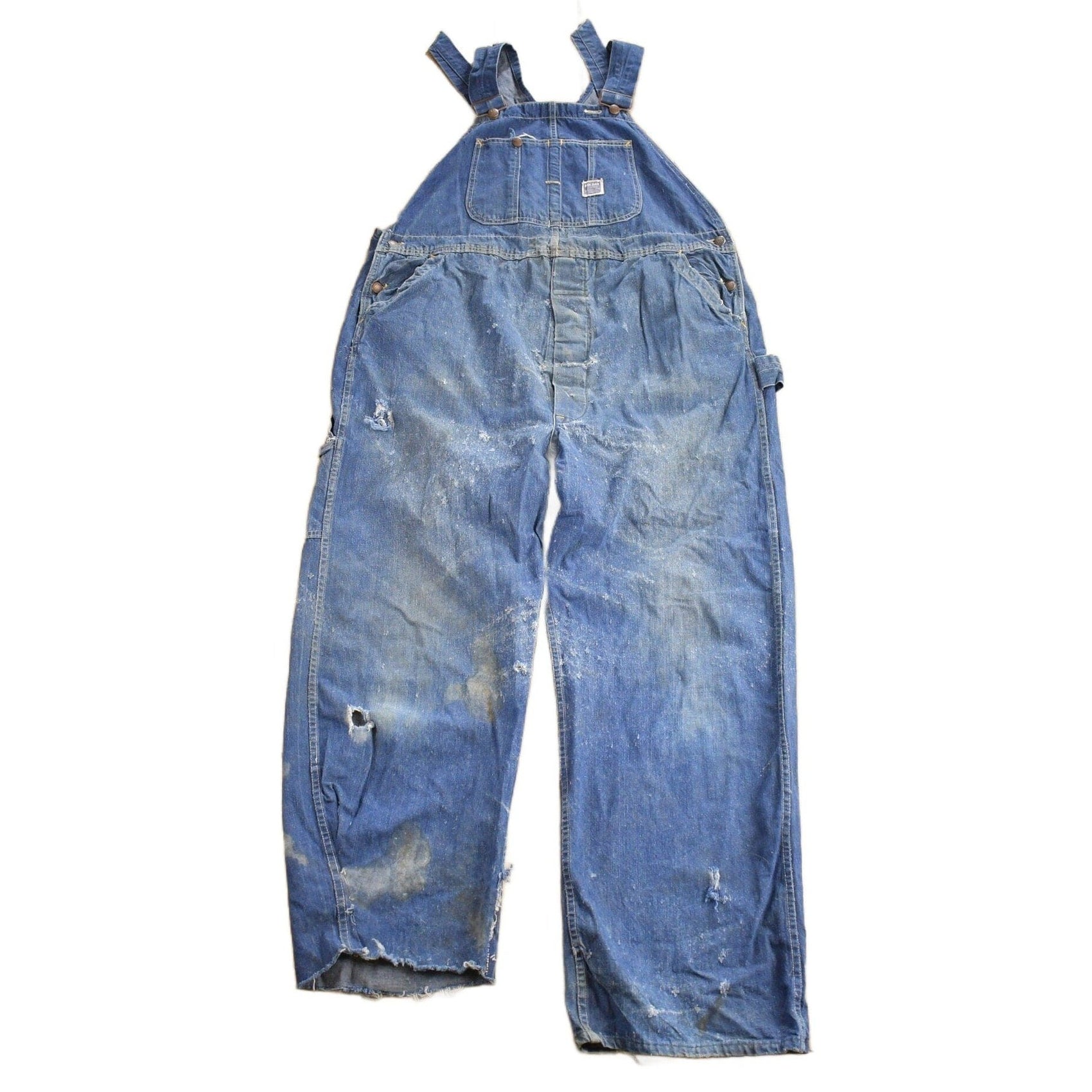 Other Clothing > Gender Neutral Adult Clothing > Overalls & Coveralls Vintage 1940s Pay Day JC Penney Denim Overalls 44 x 29