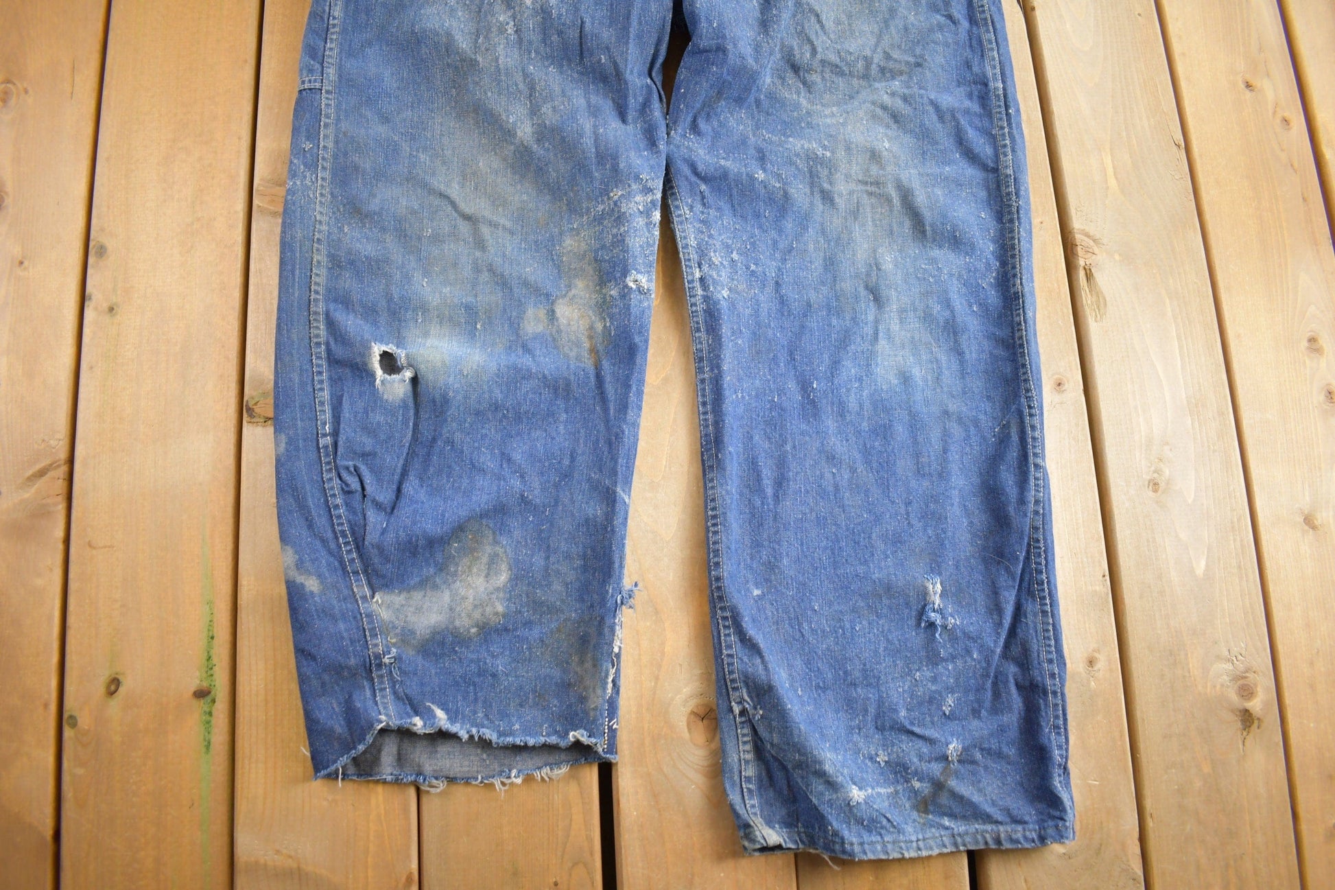 Other Clothing > Gender Neutral Adult Clothing > Overalls & Coveralls Vintage 1940s Pay Day JC Penney Denim Overalls 44 x 29