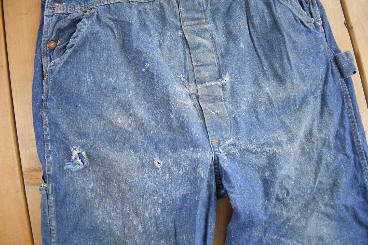 Other Clothing > Gender Neutral Adult Clothing > Overalls & Coveralls Vintage 1940s Pay Day JC Penney Denim Overalls 44 x 29