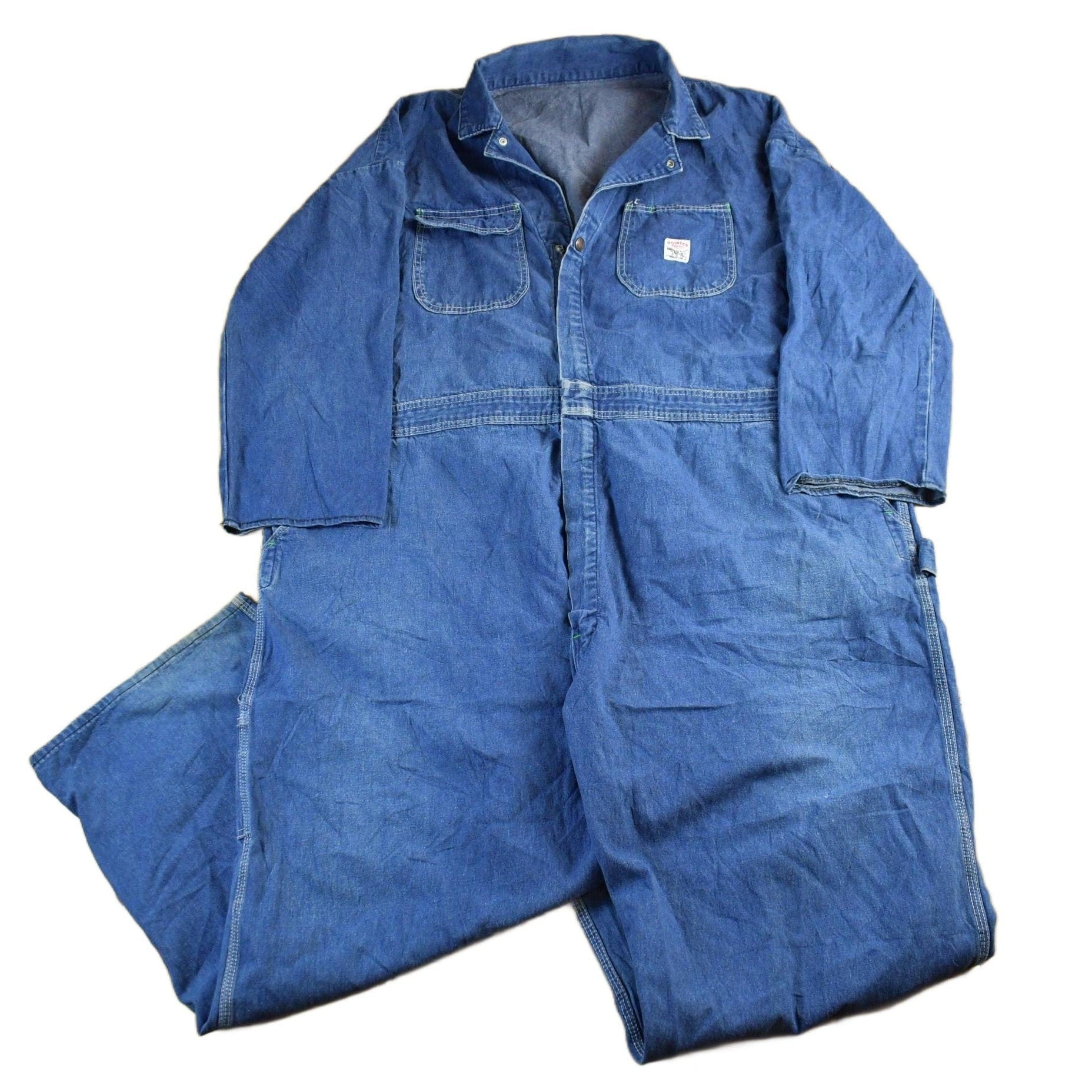 Other Clothing > Gender Neutral Adult Clothing > Overalls & Coveralls Vintage 1950s Pointer Brand Denim Overalls Jumpsuit Men's 56 x 28