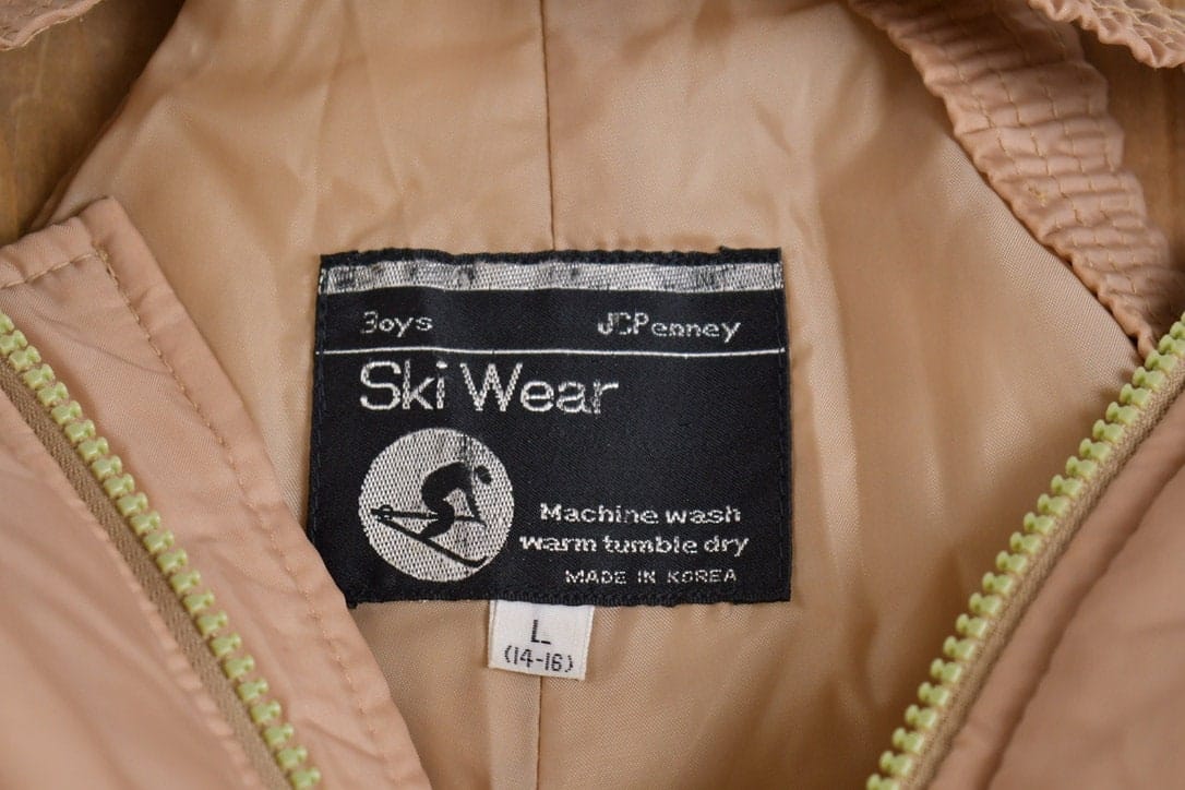 Other Clothing > Gender Neutral Adult Clothing > Overalls & Coveralls Vintage 1960s JC Pennys Ski Wear Insulated Coveralls Youth Large