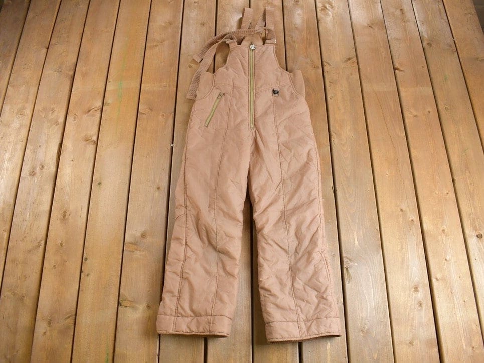 Other Clothing > Gender Neutral Adult Clothing > Overalls & Coveralls Vintage 1960s JC Pennys Ski Wear Insulated Coveralls Youth Large