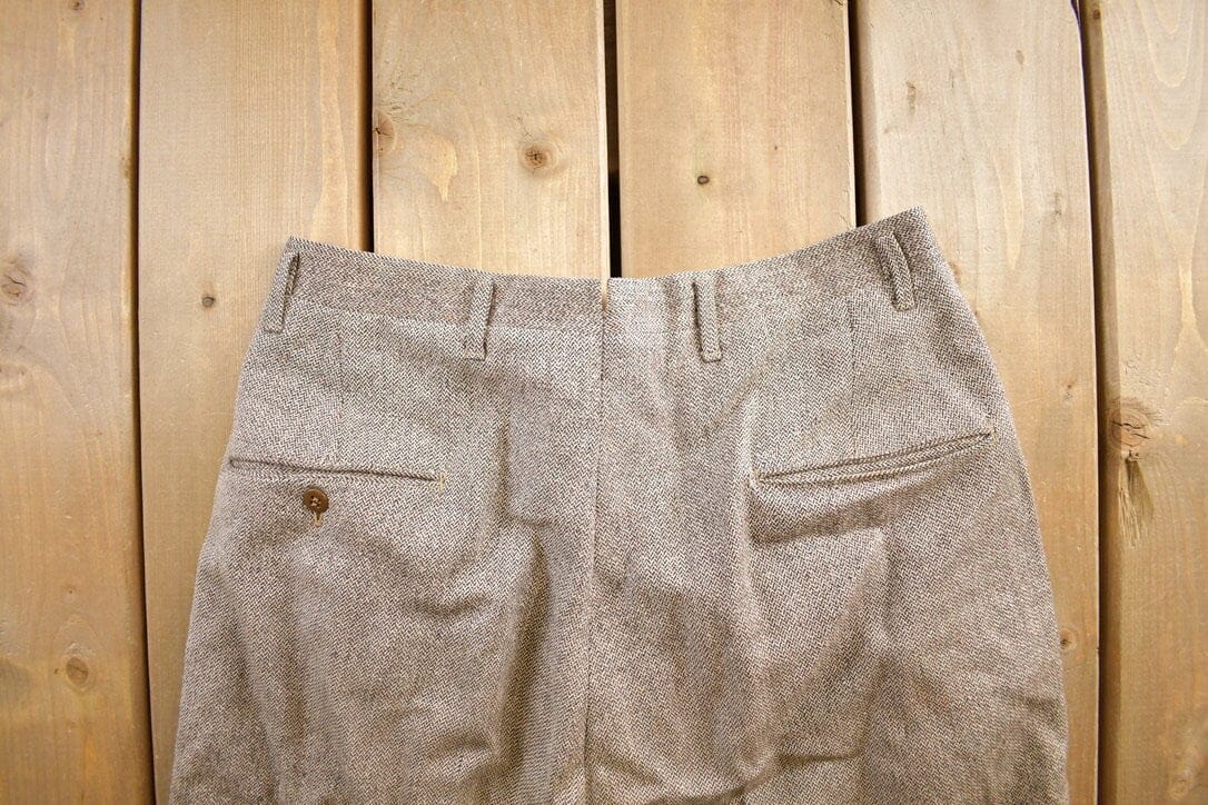 Other Clothing > Gender Neutral Adult Clothing > Pants Vintage 1960's Grey Wool Trousers Men's 32x29