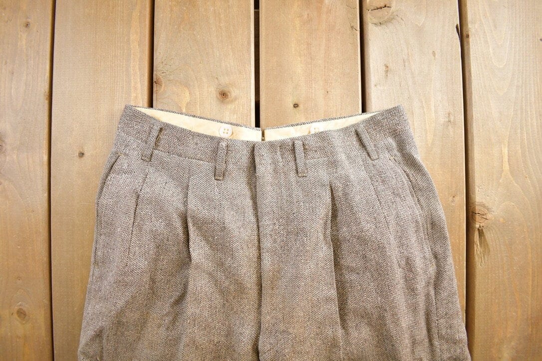 Other Clothing > Gender Neutral Adult Clothing > Pants Vintage 1960's Grey Wool Trousers Men's 32x29