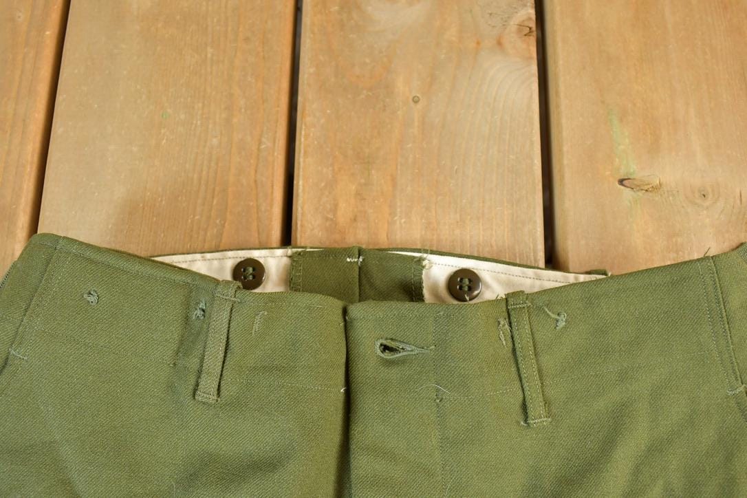 Other Clothing > Gender Neutral Adult Clothing > Pants Vintage 1960s Army Pants Men's 34 x 31