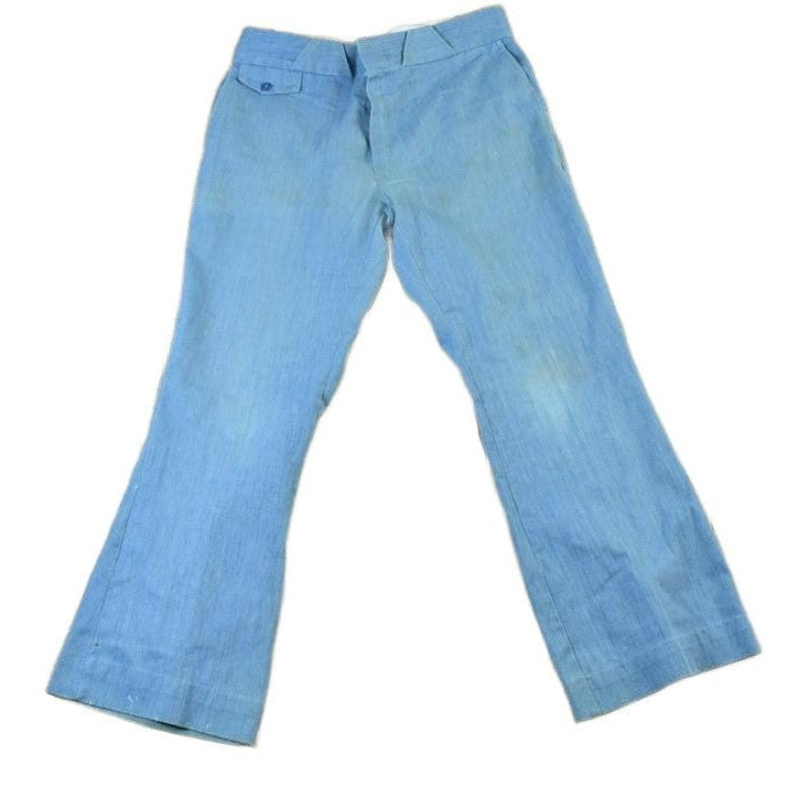 Other Clothing > Gender Neutral Adult Clothing > Pants Vintage 1960s Blue Bell Bottom Pants Men's 36 x 29