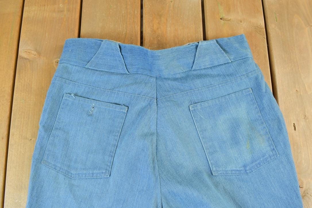 Other Clothing > Gender Neutral Adult Clothing > Pants Vintage 1960s Blue Bell Bottom Pants Men's 36 x 29
