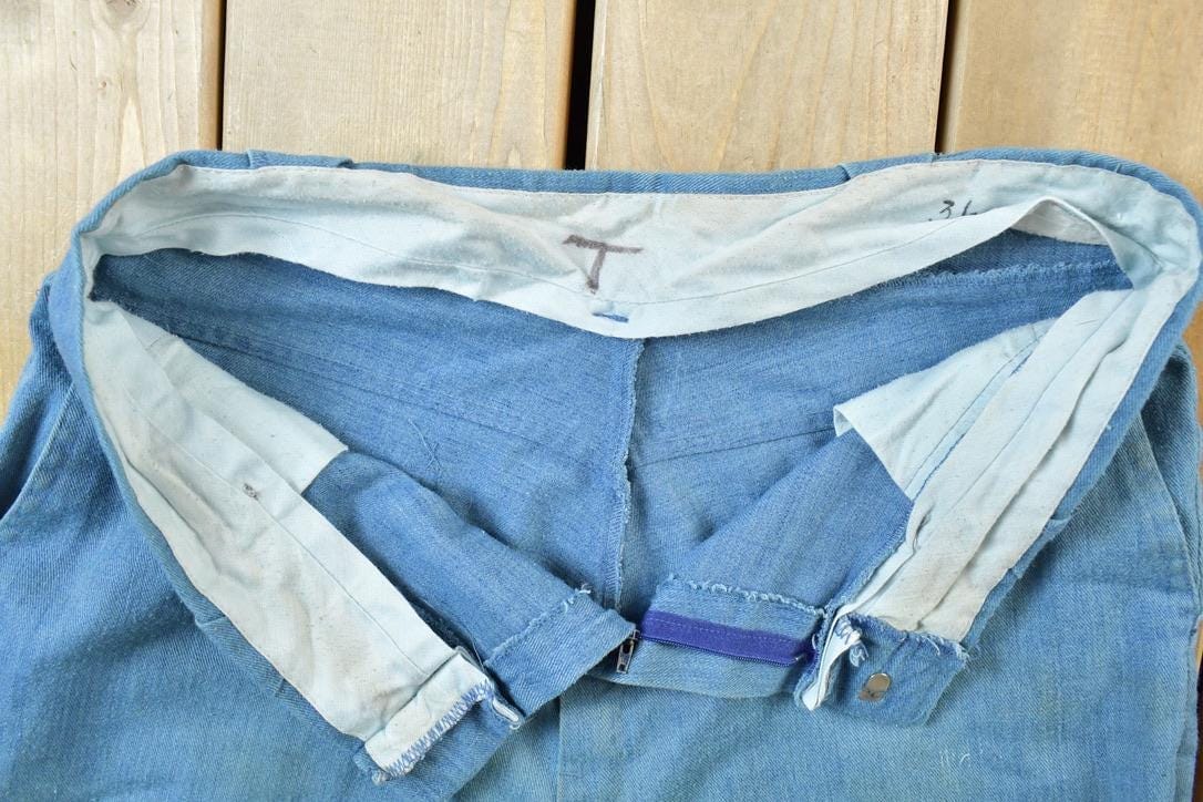 Other Clothing > Gender Neutral Adult Clothing > Pants Vintage 1960s Blue Bell Bottom Pants Men's 36 x 29