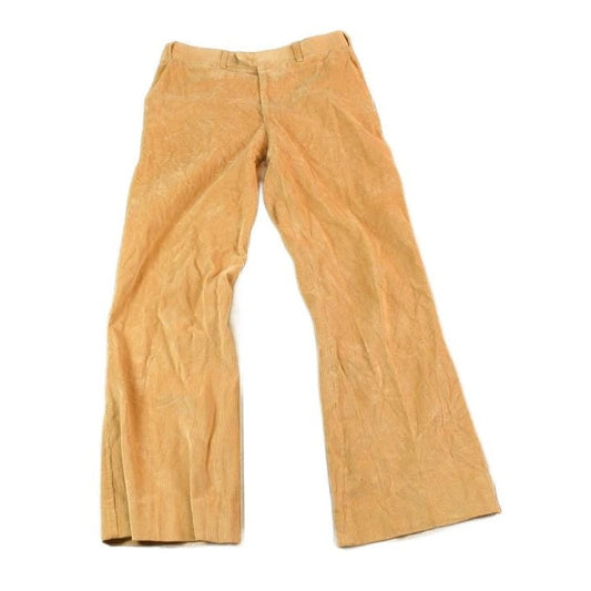 Other Clothing > Gender Neutral Adult Clothing > Pants Vintage 1960s Tan Bell Bottom Corduroy Pants Men's 28 x 30