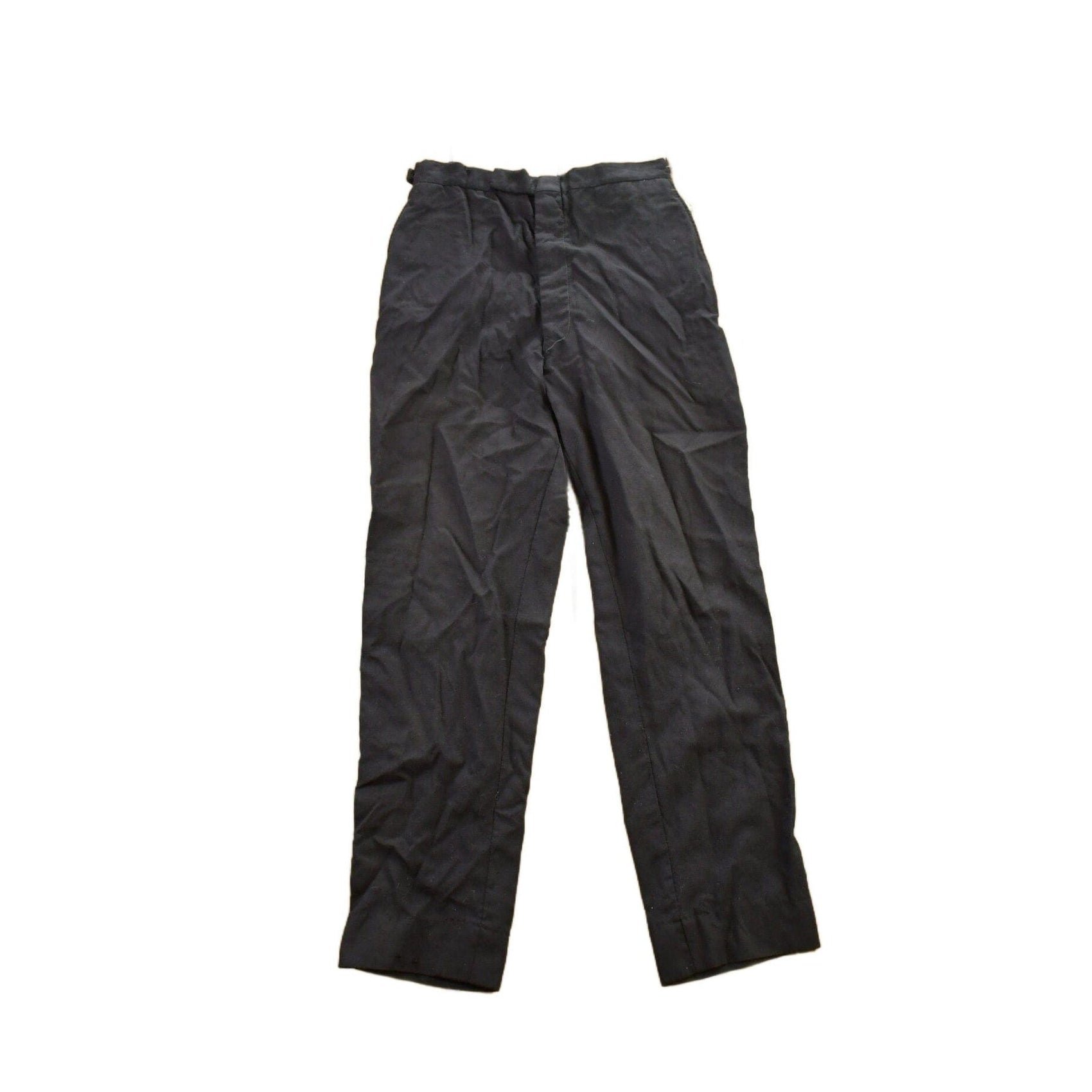 Other Clothing > Gender Neutral Adult Clothing > Pants Vintage 1970s Black Wool Trousers Size 26x27