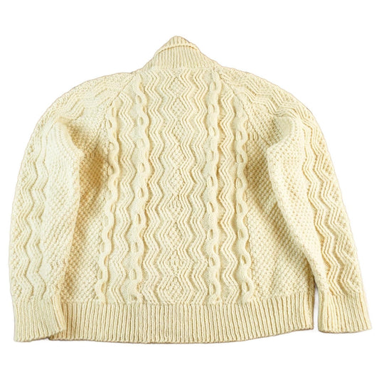 Other Clothing > Gender Neutral Adult Clothing > Sweaters Vintage 1980s Wool Cable Knit Shawl Collar Sweater Women's Medium