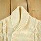 Other Clothing > Gender Neutral Adult Clothing > Sweaters Vintage 1980s Wool Cable Knit Shawl Collar Sweater Women's Medium