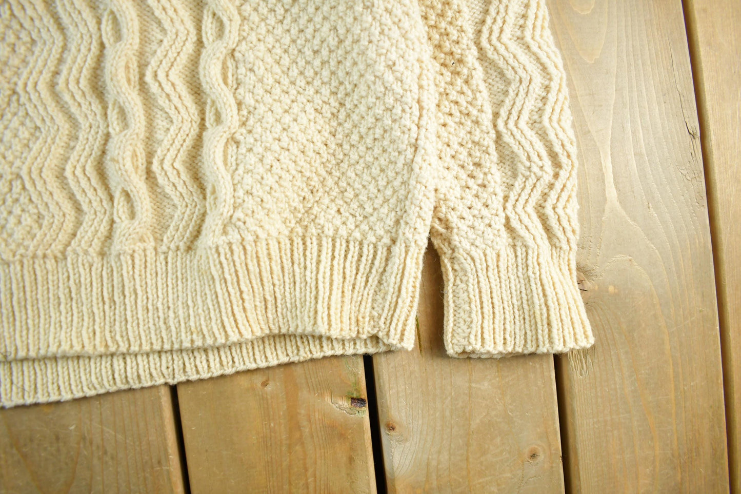 Other Clothing > Gender Neutral Adult Clothing > Sweaters Vintage 1980s Wool Cable Knit Shawl Collar Sweater Women's Medium