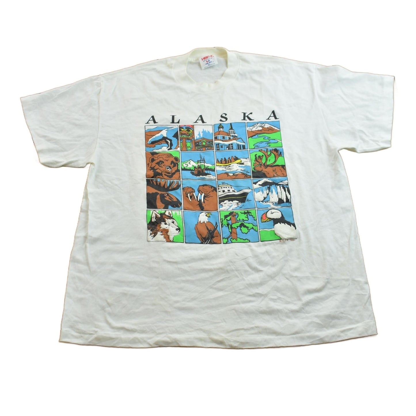 Other Clothing > Gender Neutral Adult Clothing > Tops & Tees > T Shirts Vintage 1980s Alaska Animal Theme Souvenir T-Shirt Men's Large