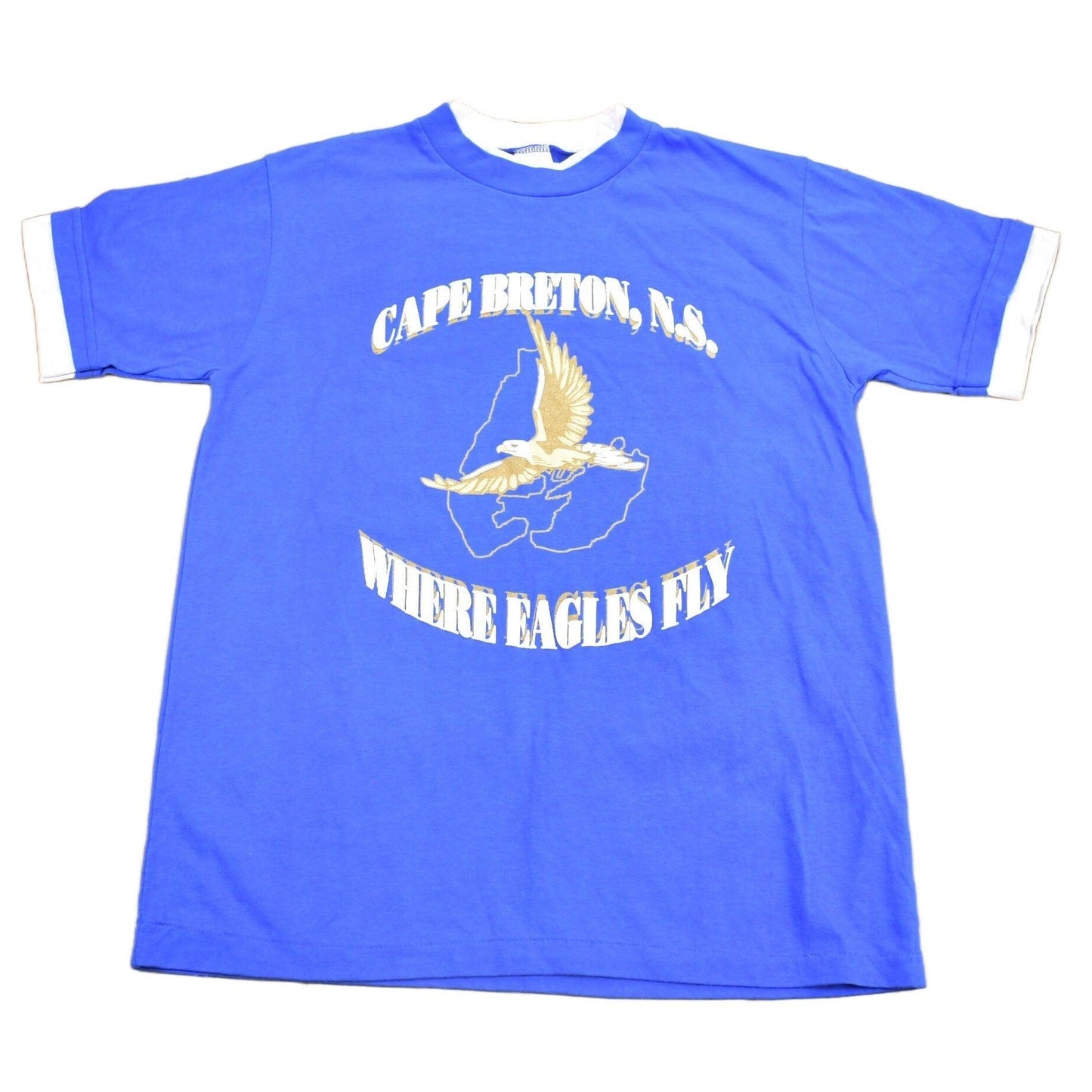 Other Clothing > Gender Neutral Adult Clothing > Tops & Tees > T Shirts Vintage 1980s Cape Breton Nova Scotia Where Eagles Fly Graphic T-Shirt Men's Medium