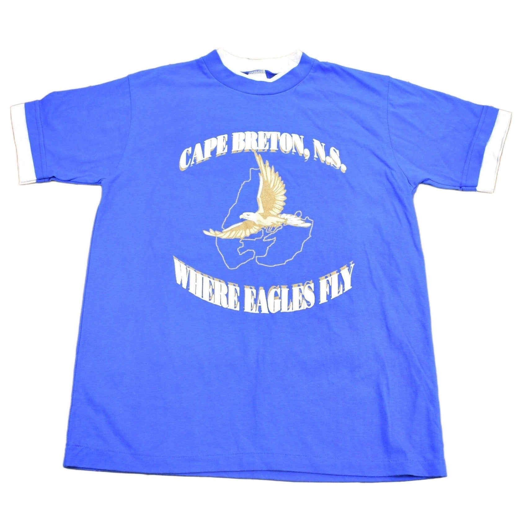 Other Clothing > Gender Neutral Adult Clothing > Tops & Tees > T Shirts Vintage 1980s Cape Breton Nova Scotia Where Eagles Fly Graphic T-Shirt Men's Medium