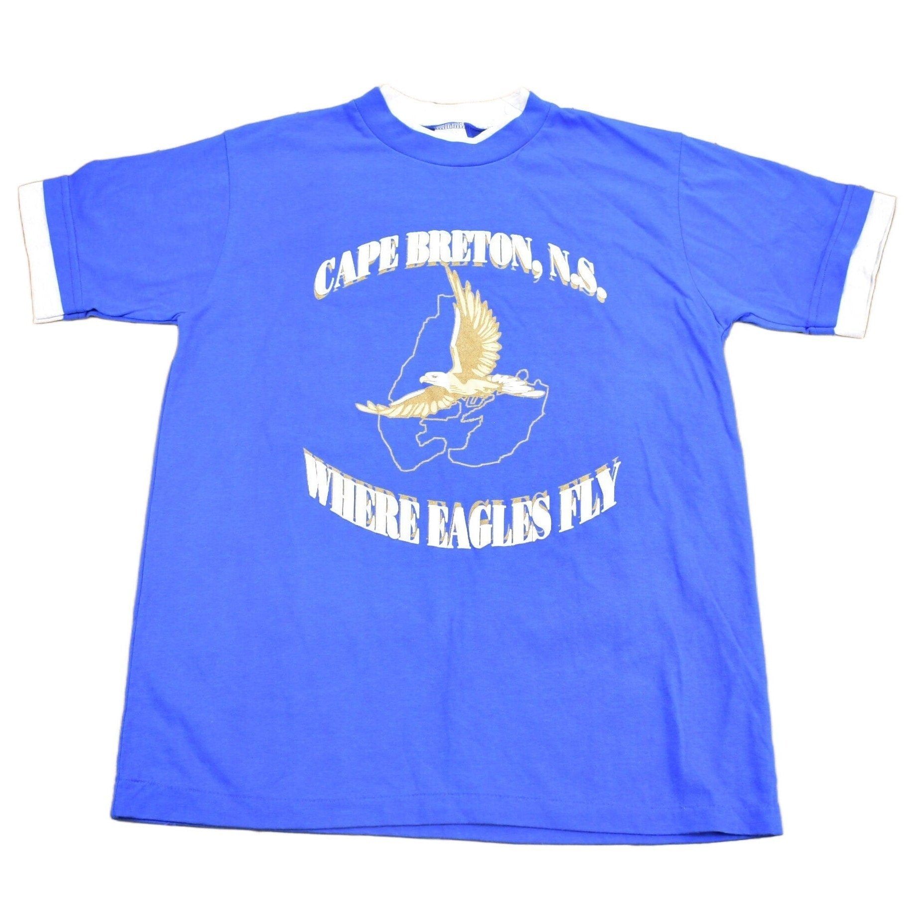 Other Clothing > Gender Neutral Adult Clothing > Tops & Tees > T Shirts Vintage 1980s Cape Breton Nova Scotia Where Eagles Fly Graphic T-Shirt Men's Medium
