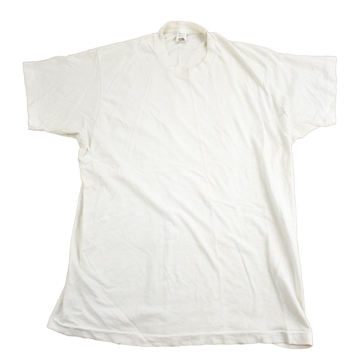 Other Clothing > Gender Neutral Adult Clothing > Tops & Tees > T Shirts Vintage 1980s Fruit Of The Loom Blank White T Shirt Men's Medium