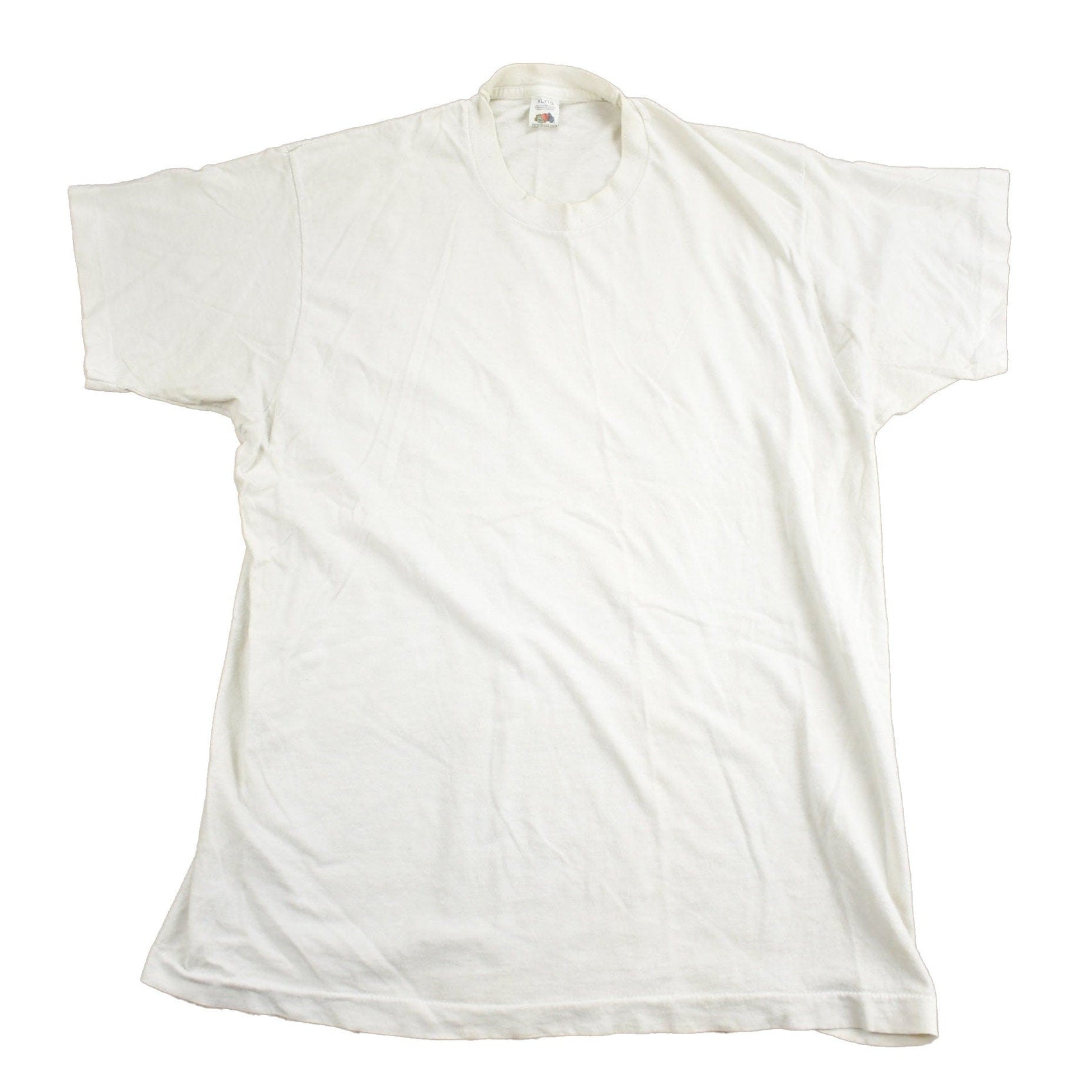 Other Clothing > Gender Neutral Adult Clothing > Tops & Tees > T Shirts Vintage 1980s Fruit Of The Loom Blank White T Shirt Men's Medium