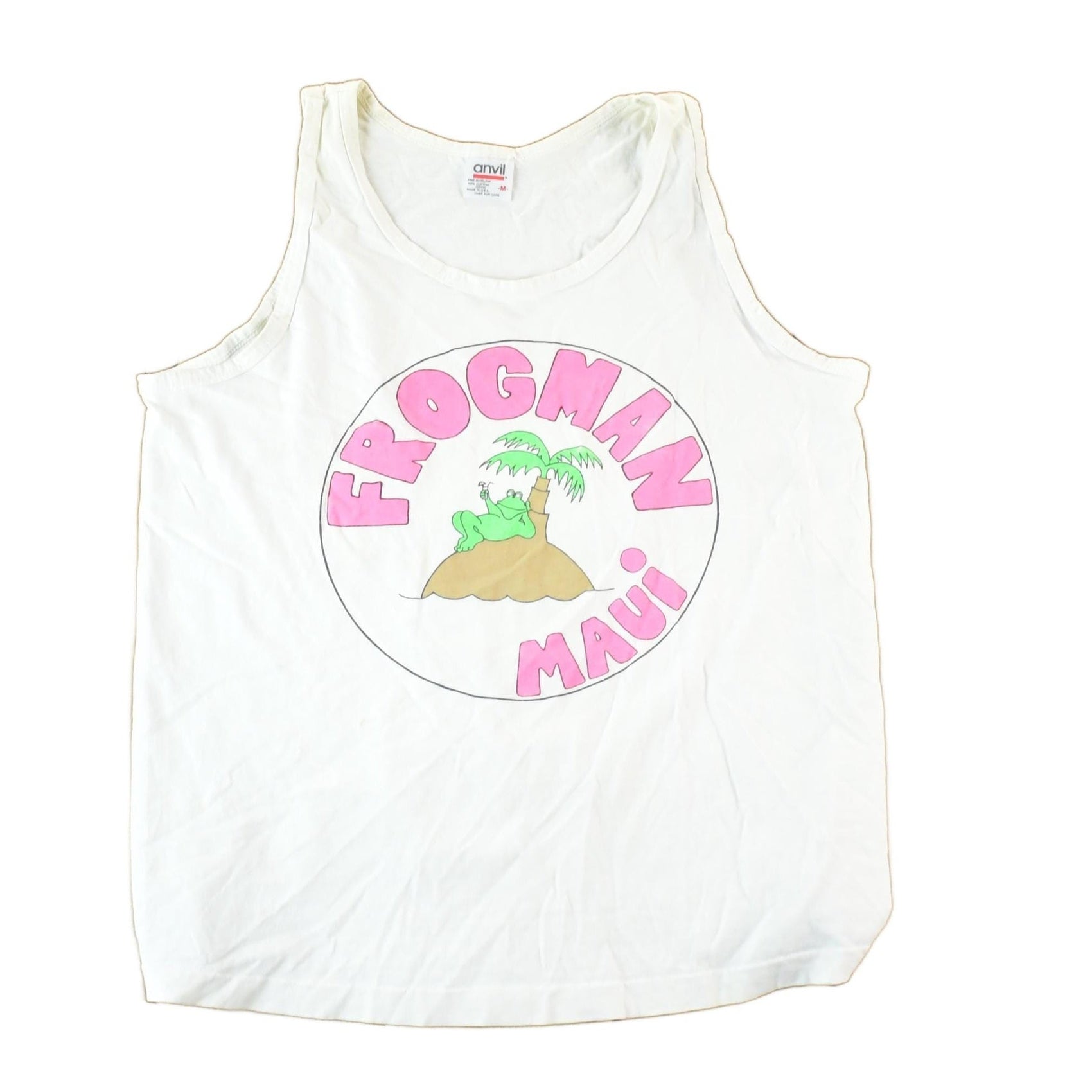 Other Clothing > Gender Neutral Adult Clothing > Tops & Tees > T Shirts Vintage 1980s Maui Frogman Souvenir Island Tank Top Mens S