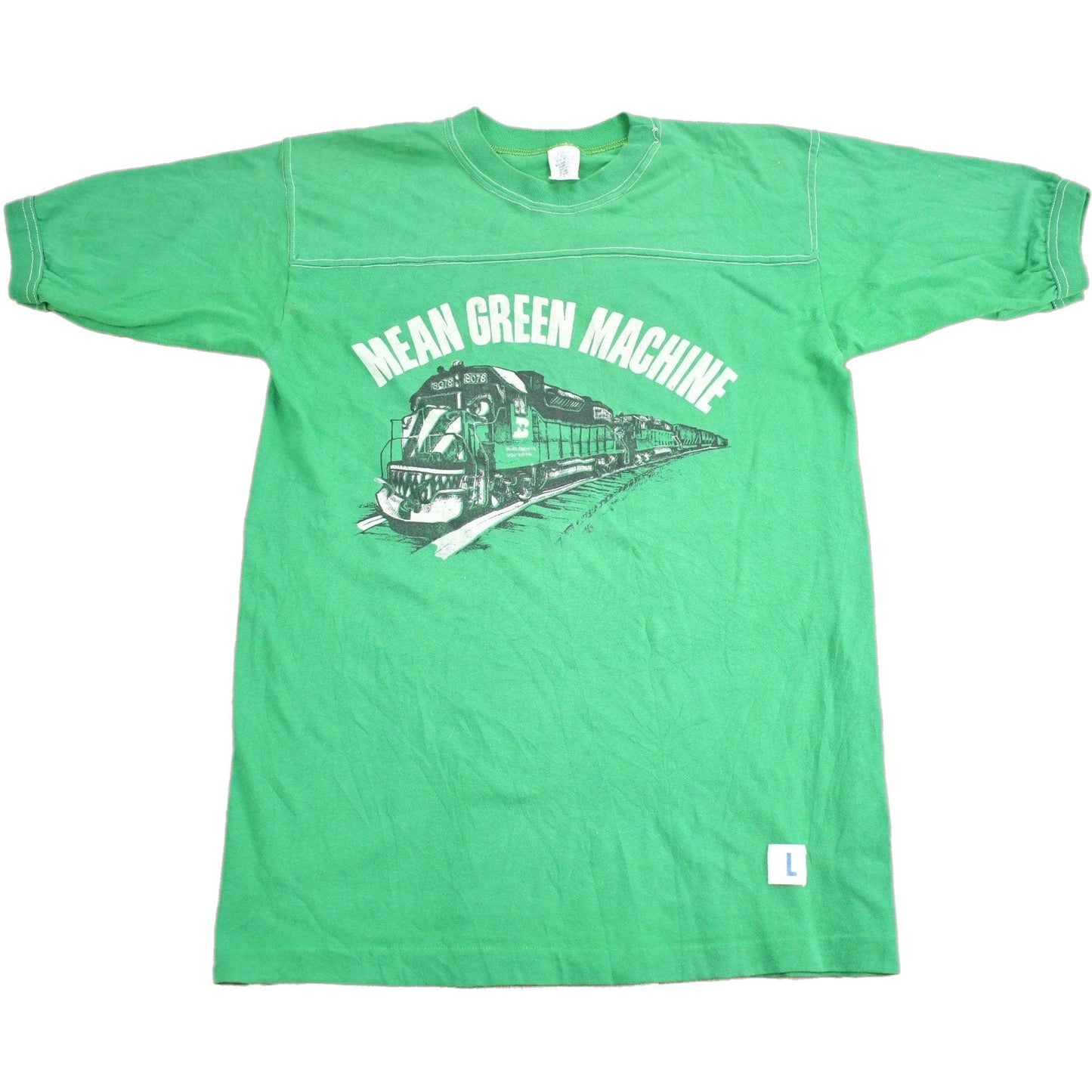 Other Clothing > Gender Neutral Adult Clothing > Tops & Tees > T Shirts Vintage 1980s Mean Green Machine Train Graphic T Shirt Men's Medium