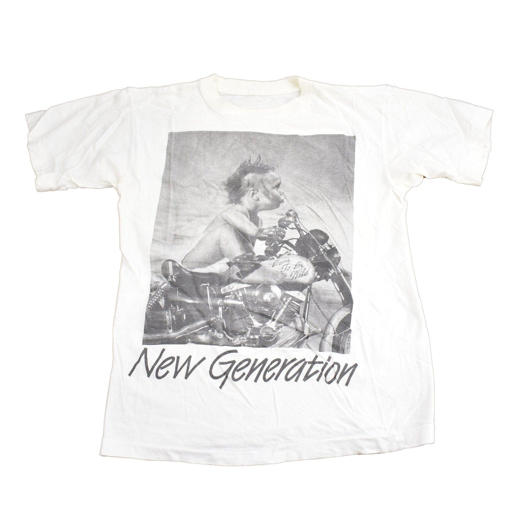 Other Clothing > Gender Neutral Adult Clothing > Tops & Tees > T Shirts Vintage 1980s New Generation Biker Graphic T Shirt Men's Small
