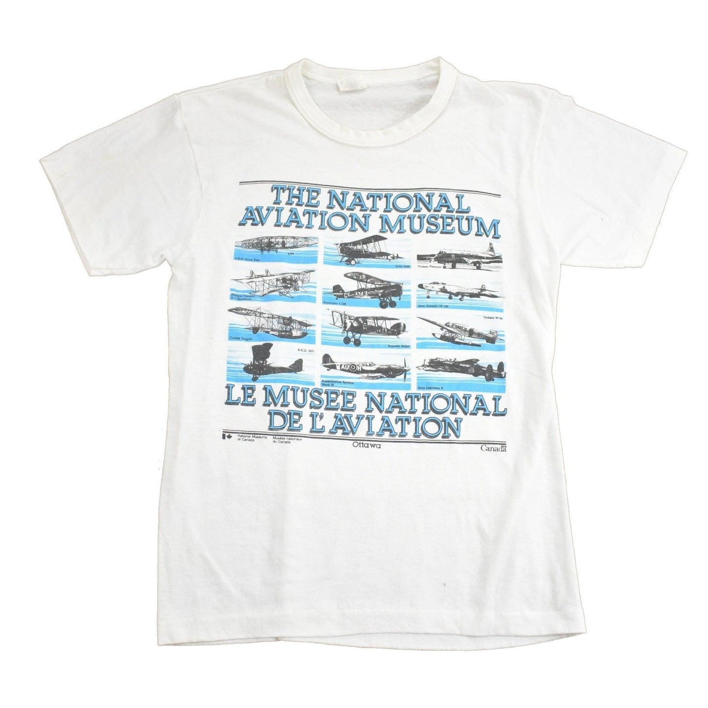 Other Clothing > Gender Neutral Adult Clothing > Tops & Tees > T Shirts Vintage 1980s The National Aviation Museum Of Canada Graphic T Shirt Men's Small