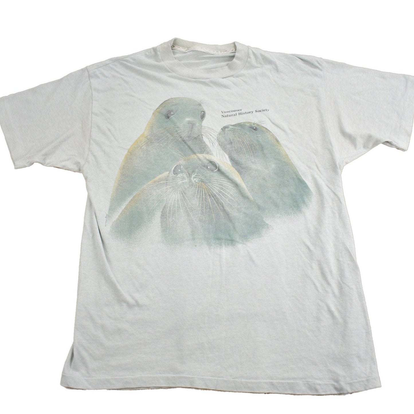 Other Clothing > Gender Neutral Adult Clothing > Tops & Tees > T Shirts Vintage 1985 Seal Graphic T Shirt Men's Medium