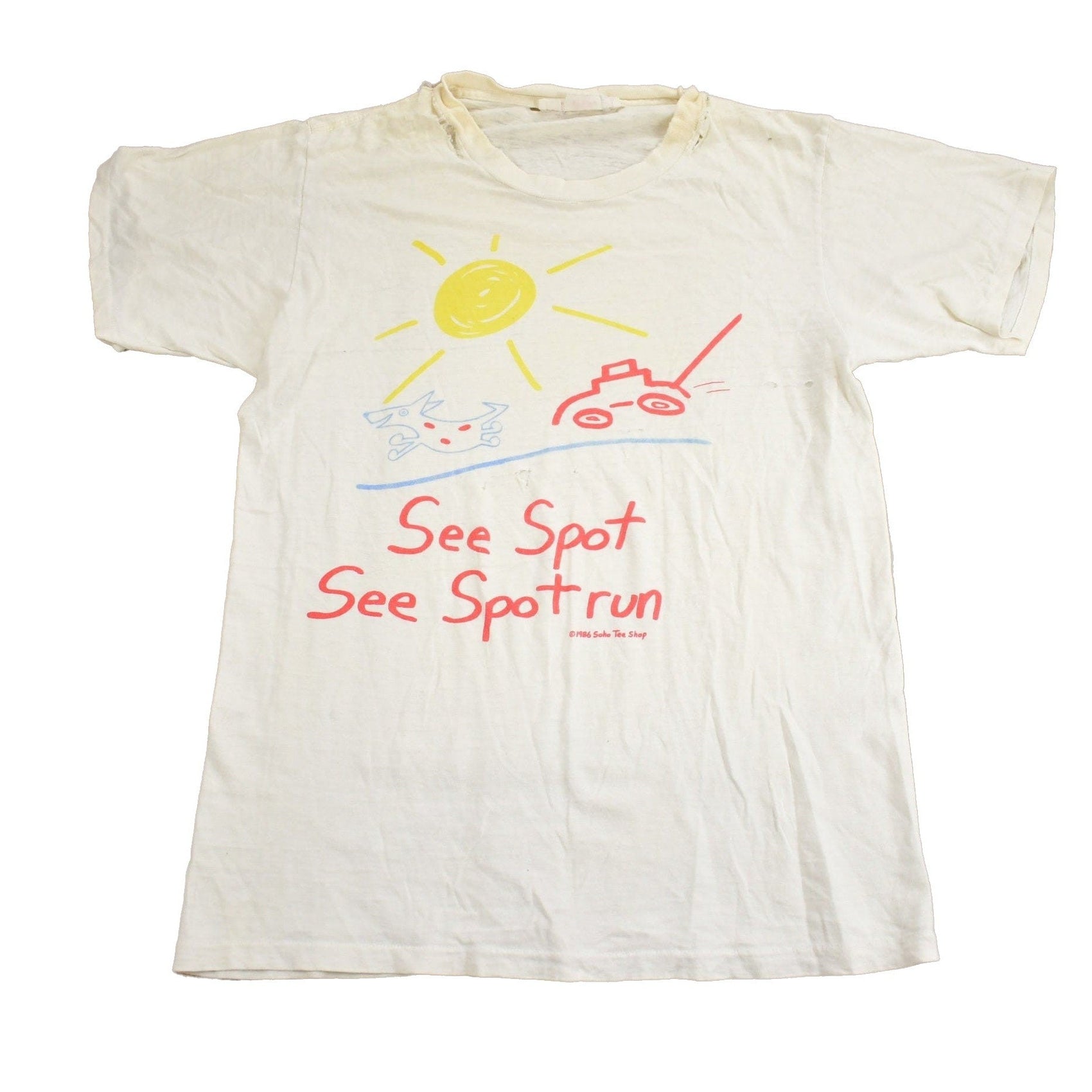 Other Clothing > Gender Neutral Adult Clothing > Tops & Tees > T Shirts Vintage 1986See Spot See Spot Run Graphic T Shirt Men's Small