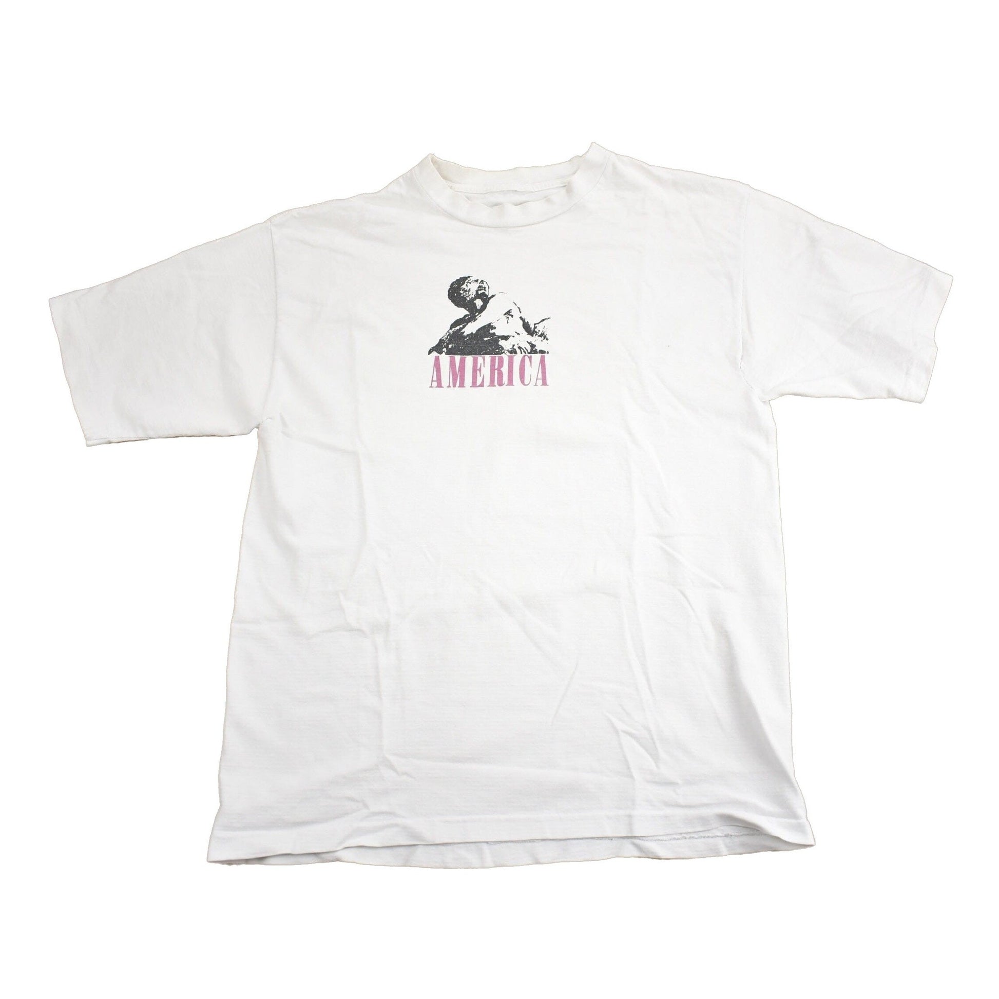 Other Clothing > Gender Neutral Adult Clothing > Tops & Tees > T Shirts Vintage 1990s America Graphic T Shirt Men's Medium