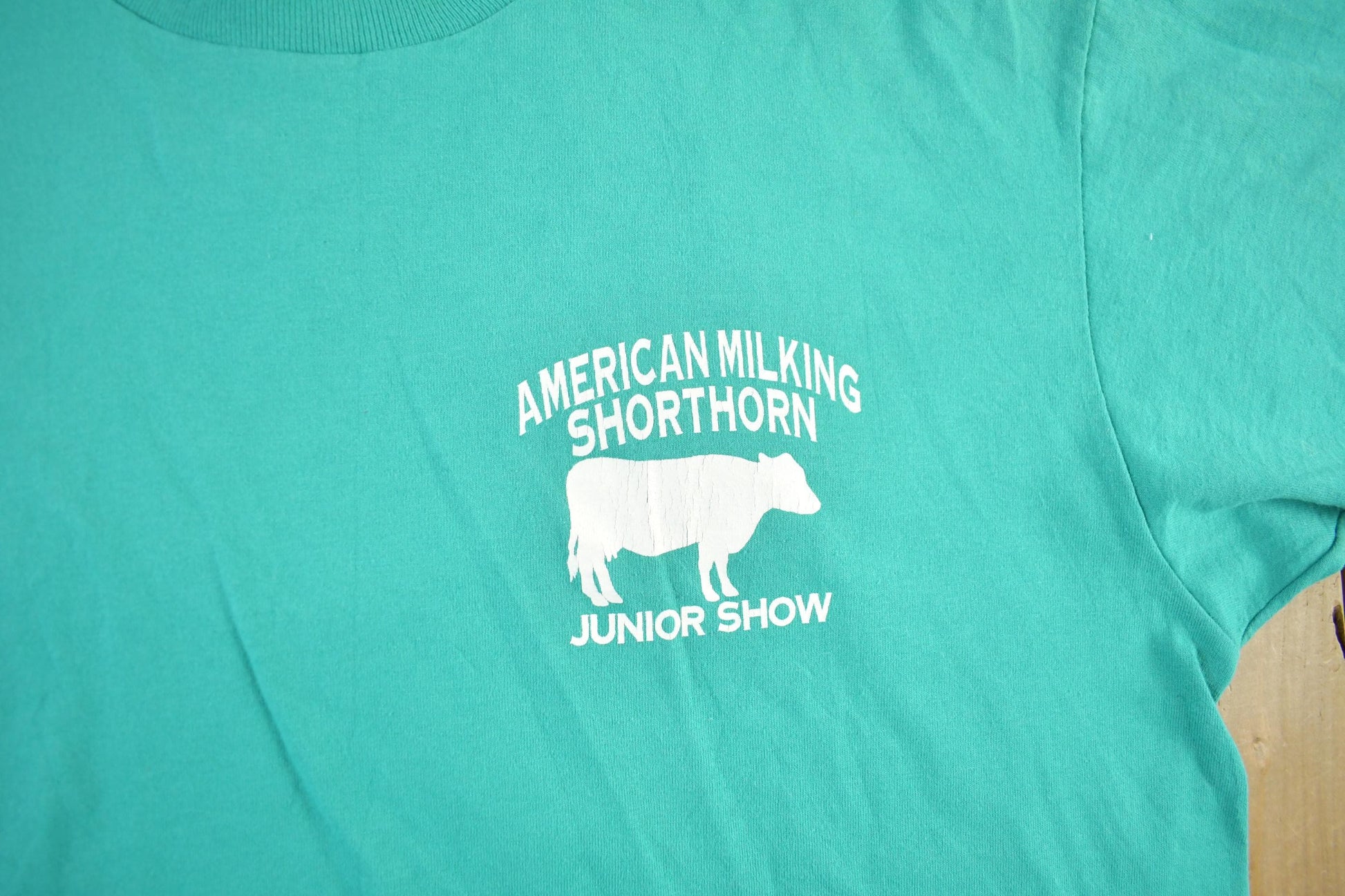 Other Clothing > Gender Neutral Adult Clothing > Tops & Tees > T Shirts Vintage 1990s American Milking Shorthorn Cow Farm T Shirt Men's Large