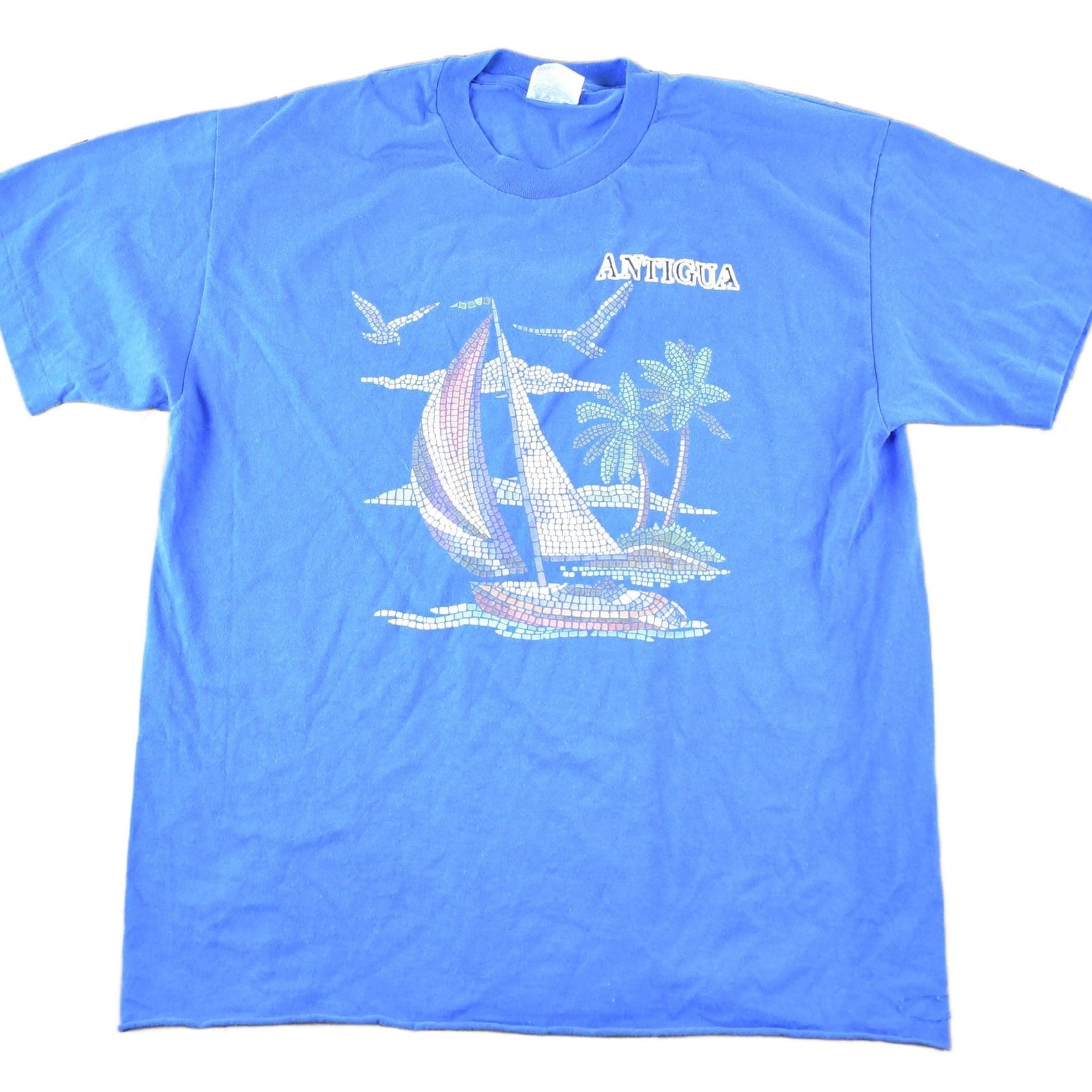 Other Clothing > Gender Neutral Adult Clothing > Tops & Tees > T Shirts Vintage 1990s Antigua Sailboats Souvenir T-Shirt Mens L
