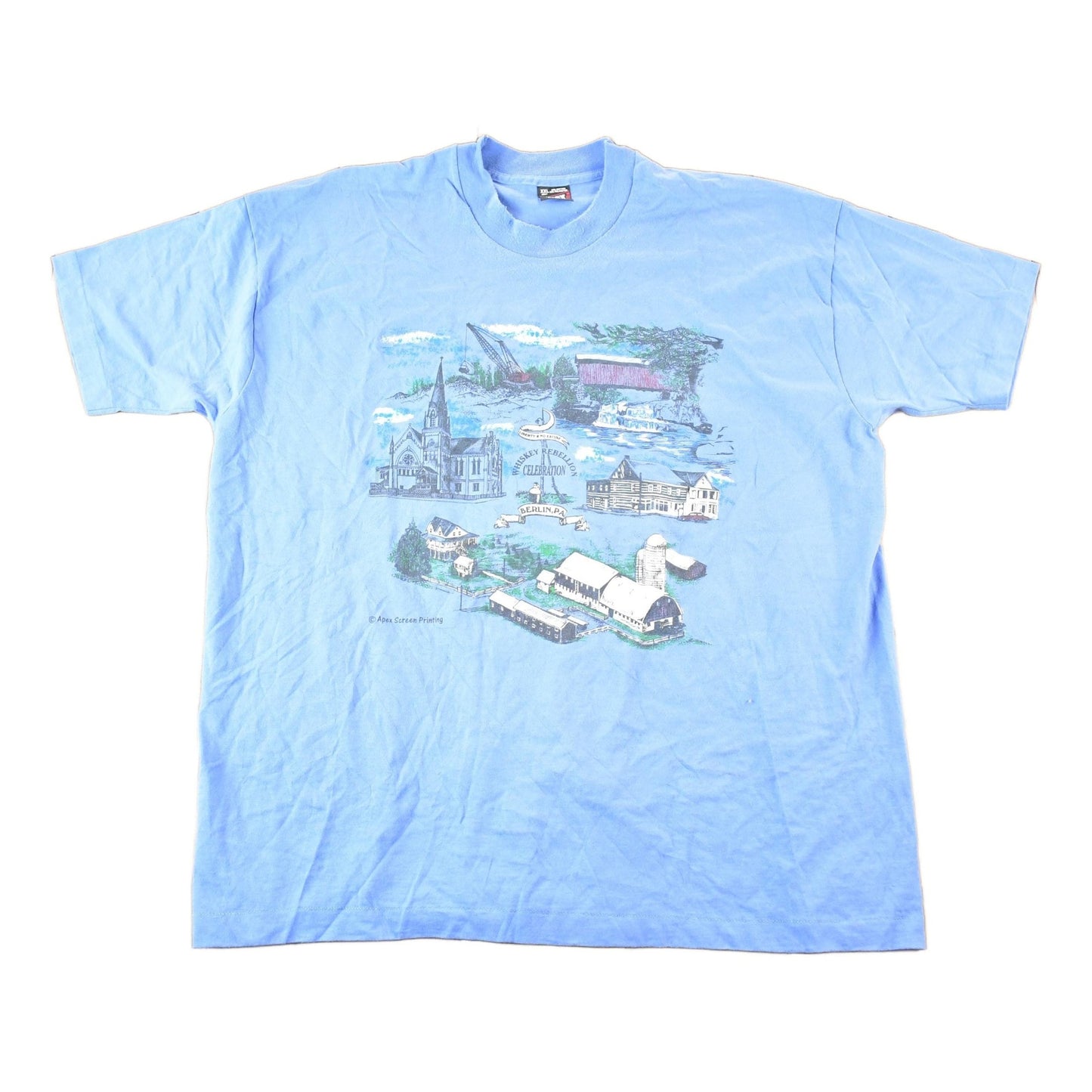 Other Clothing > Gender Neutral Adult Clothing > Tops & Tees > T Shirts Vintage 1990s Berlin PA Whiskey Rebellion Celebration Souvenir T-Shirt Mens XL