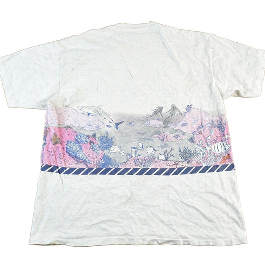 Other Clothing > Gender Neutral Adult Clothing > Tops & Tees > T Shirts Vintage 1990s Florida Dolphins Wrap Around Graphic T-Shirt Men's Large