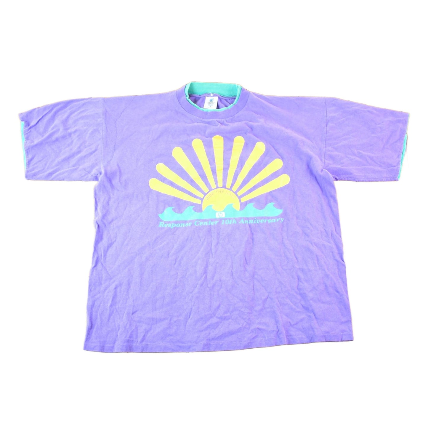 Other Clothing > Gender Neutral Adult Clothing > Tops & Tees > T Shirts Vintage 1990s HP Ride The Wave Response Centre Souvenir Double Collar T-Shirt Mens XL