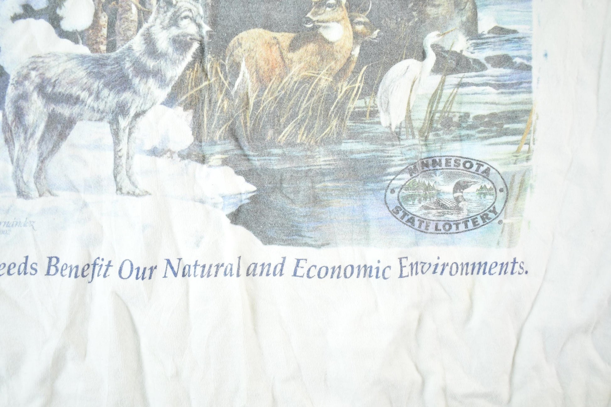 Other Clothing > Gender Neutral Adult Clothing > Tops & Tees > T Shirts Vintage 1990s Minnesota State Lottery Nature T-Shirt Mens XL