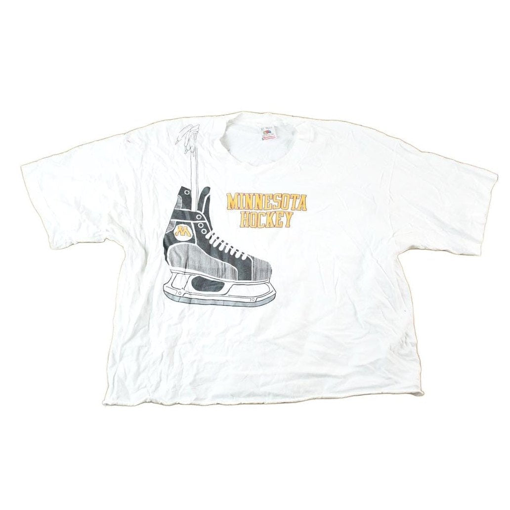Other Clothing > Gender Neutral Adult Clothing > Tops & Tees > T Shirts Vintage 1990s Minnesota University Hockey Collegiate T-Shirt Mens Cropped Large Men's Large