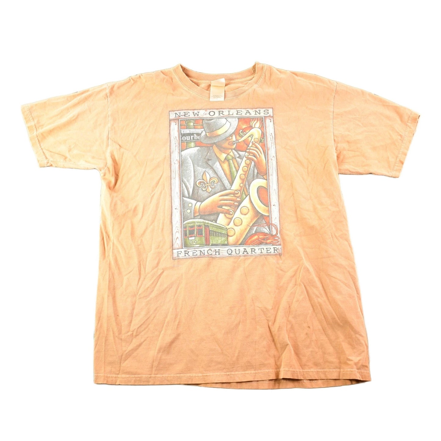 Other Clothing > Gender Neutral Adult Clothing > Tops & Tees > T Shirts Vintage 1990s New Orleans French Quarter Souvenir Jazz T-Shirt Mens L