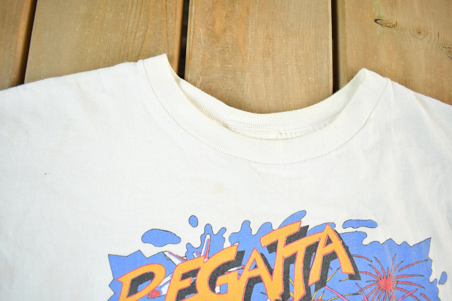 Other Clothing > Gender Neutral Adult Clothing > Tops & Tees > T Shirts Vintage 1990s Regatta Festival Graphic Print T-Shirt Women's XL