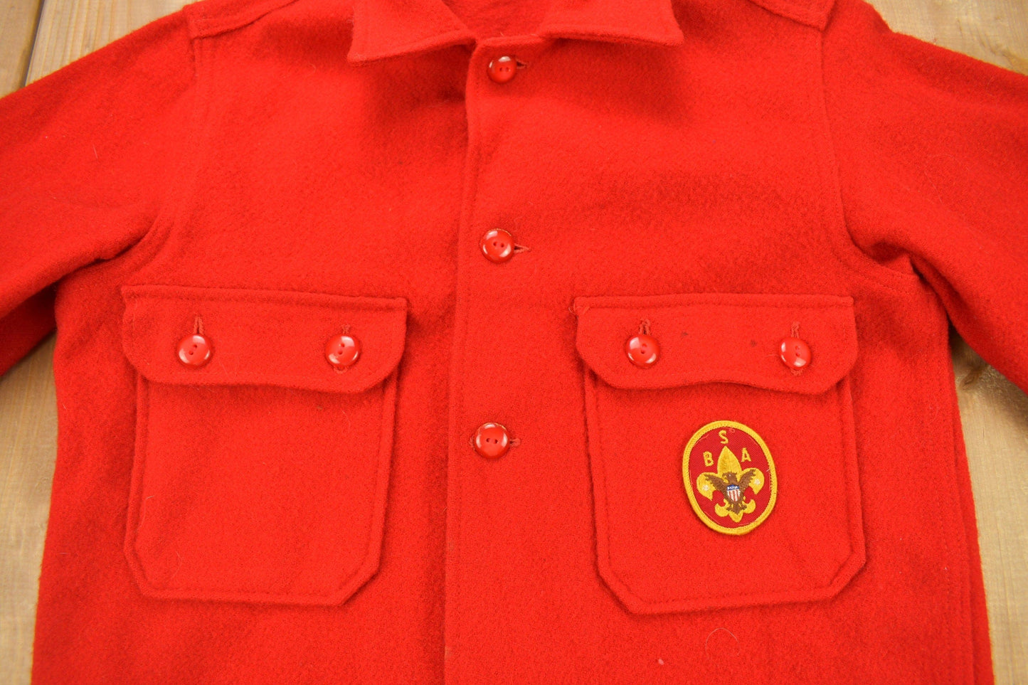Other Clothing > Gender Neutral Kids' Clothing > Tops & Tees Vintage 1970s Boy Scouts Of America Button Up Shacket Men's Medium