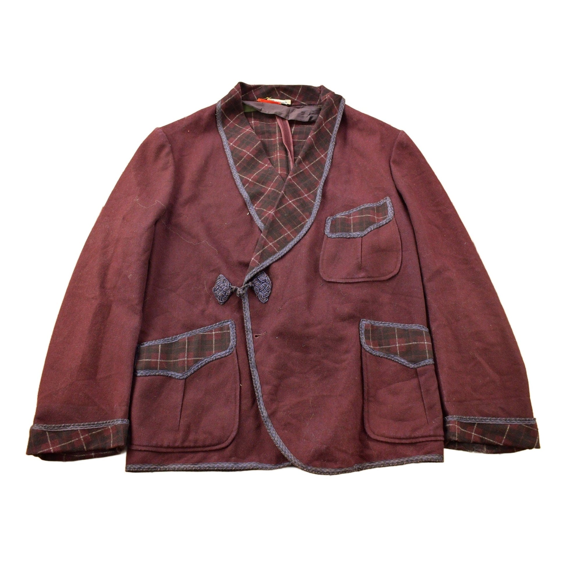 Other Clothing > Men's Clothing > Shirts & Tees > Oxfords & Button Downs Vintage 1950s Burgundy Button Up Blazer Jacket