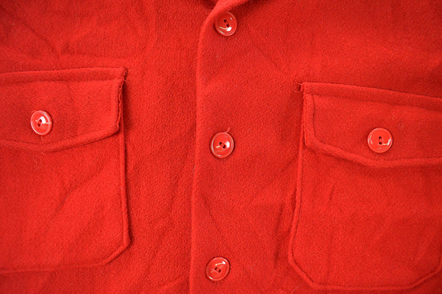 Other Clothing > Men's Clothing > Shirts & Tees > Oxfords & Button Downs Vintage 1950s Melton Outer-Wear Button Up Flannel Wool Hunting Shirt Jacket Men's L