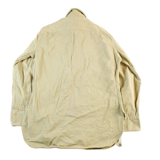 Other Clothing > Men's Clothing > Shirts & Tees > Oxfords & Button Downs Vintage 1950s Military Khaki Button Up Shirt Men's Large