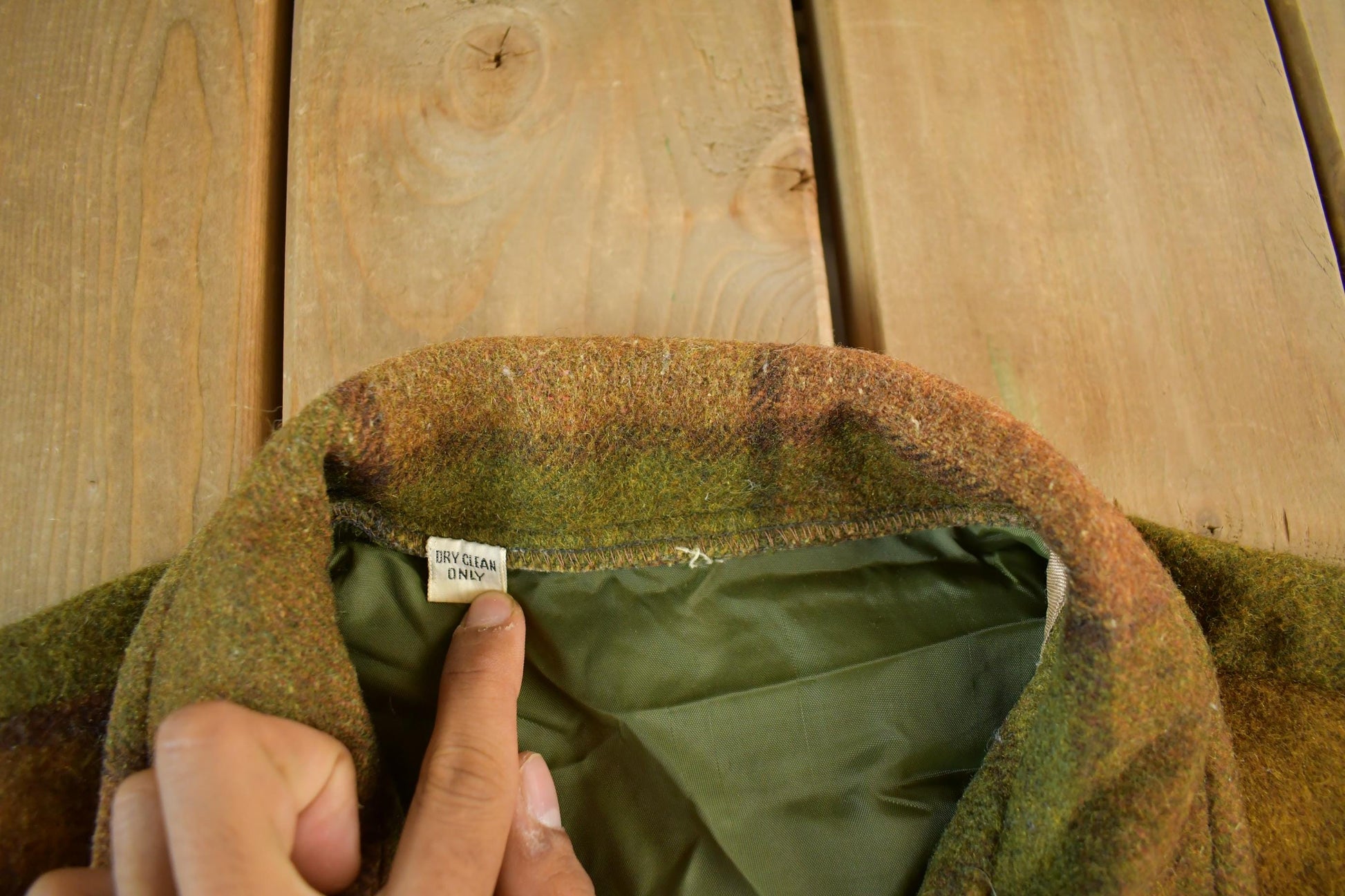 Other Clothing > Men's Clothing > Shirts & Tees > Oxfords & Button Downs Vintage 1960s 1970s Wool Flannel Button Up Shirt Jacket Men's XL