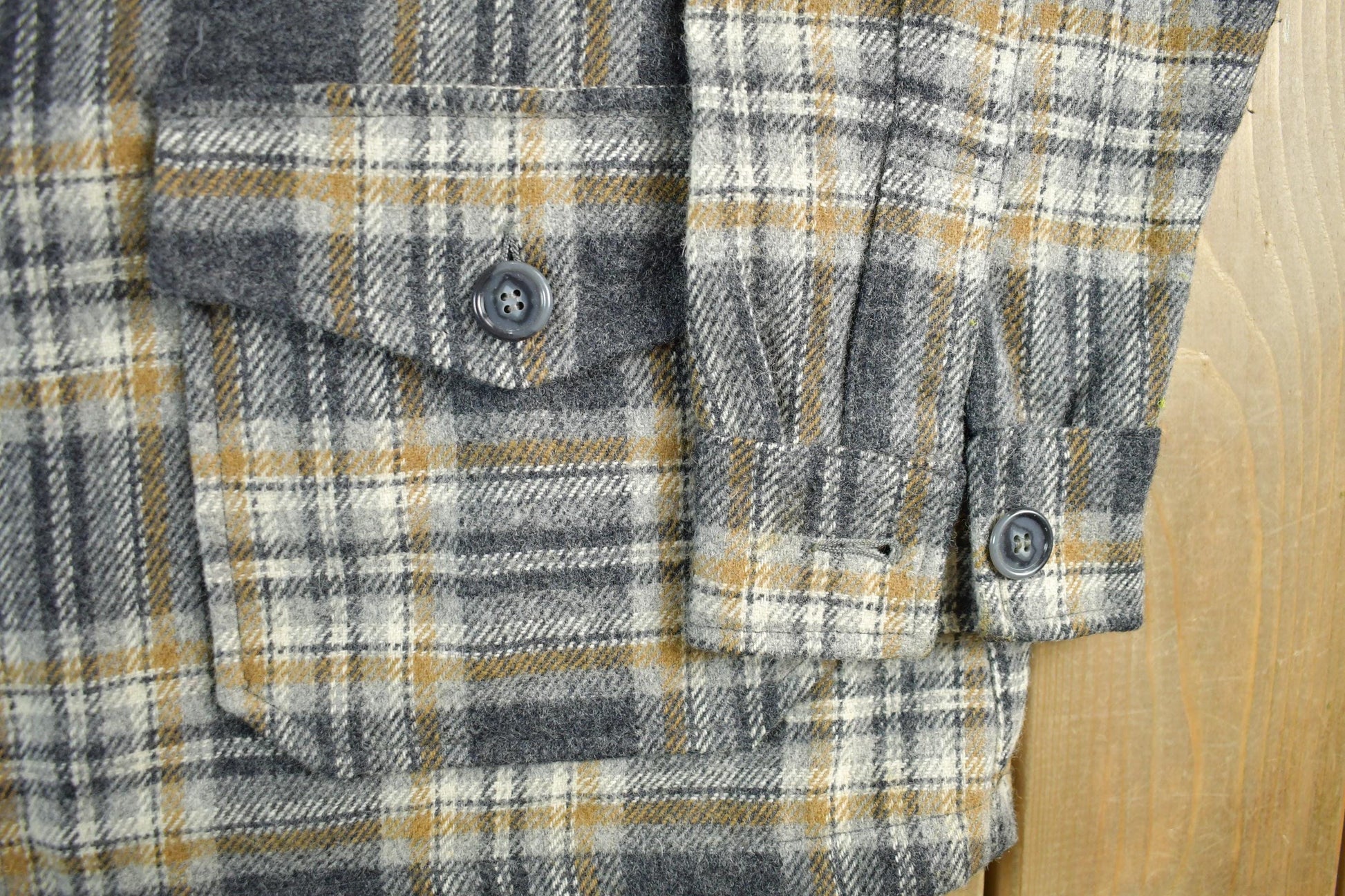 Other Clothing > Men's Clothing > Shirts & Tees > Oxfords & Button Downs Vintage 1960s Bemidji Woolen Mills Wool Vintage Button Up Shirt Men's Large